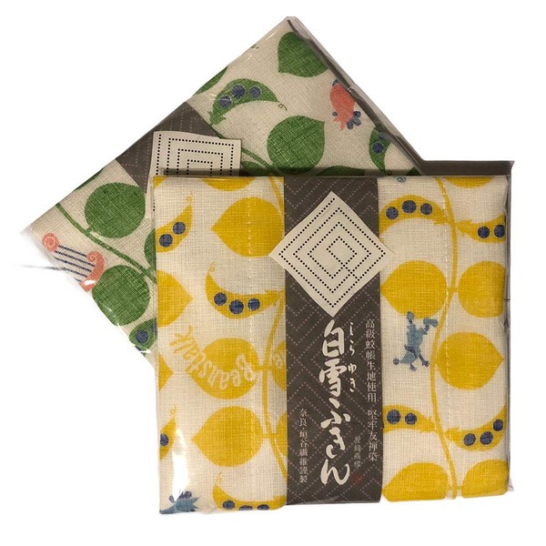 Snow White Dish Towel, Yuzen Dish Towel, Jack and Bean Stalk 2 Color Set (Yellow/Green)