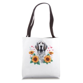 Sunflowers English Setter Tote Bag