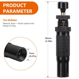 Pack of 4 Air Down Tyre Deflators, Tyre Deflator Valve, Adjustable Car Stop Tyre Bleed Valve, Tyre Drain Valve, Quick Tyre Deflators, Tyre Deflator for Car, Suv, Motorhome, Atv