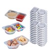 20pcs Double Compartment Condiment Container with Lids,Reusable Snack Containers,2 Compartment