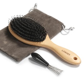 LORSEX LORSEX Hair Brush, Boar Bristle Brush for Women Men Kids, Boar Bristle HairBrush for Thin Fine Wet/Dry Hair Smoothing Massaging Detangling