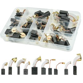 ciciment 40 Pcs Carbon Brushes for Electric Motors, 10 Sizes Assorted Replacement Brushes for Power Tools and Motors, Compatible with Electric Hammer Drills, Angle Grinders, Circular Saws, and More