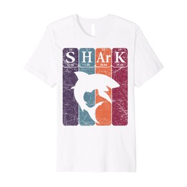 Shark Periodic Table Elements Retro Shark Selachimorphaphile Premium T-Shirt