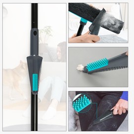 MAVRIZ MAVRIZ Pet Hair Removal Broom Carpet Rake Rubber Broom with Squeegee Rug Rake to Fluff Carpet