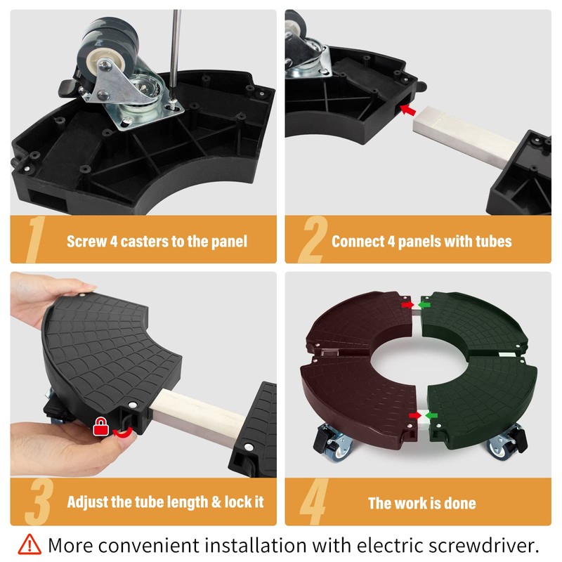 DOFIMATE 2 Pack Rolling Plant Stand with Wheels,15-21’’Adjustable Heavy Duty