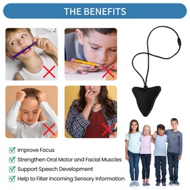 Sensory Chew Necklace, 6 Pack Silicone Chewing Necklace for Sensory Kids with ADHD Autism, Anxiety, Chewable Necklace Sensory Reduce Adults Children Chewing Fidgeting