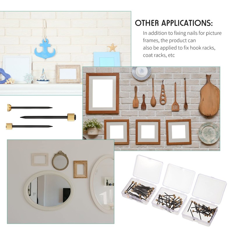 Hotop Picture Hanging Nails Picture Frame Nails Black Steel Nails