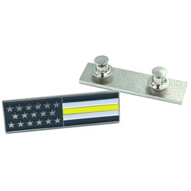America's Front Line CL-KK Thin Gold Line U.S. Flag Commendation Bar Pin Yellow 911 Emergency Dispatc