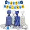 Hanukkah Themed Candy Bags Plastic Cellophane Assorted Bag (72-Pack)