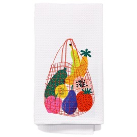 Yomisex Colorful Fruit Kitchen Towels, Fruits Lover Gifts Dish Tea Towels for Kitchen, Modern Fruit and Vegetable Basket Decorative Hand Towels, 16x24 Inch