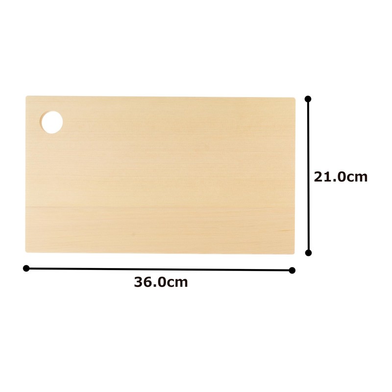 Umezawamokuzaikougeisya Aomori Hiba Cutting Board, 14.2 x 8.3 x 0.8
