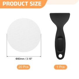 sourcing map 20pcs Non-Slip Bathtub Stickers, Anti-Slip Shower Stickers Showers Treads Marble Round Shaped Appliques with Scraper for Bath Tub Shower Stairs, Clear
