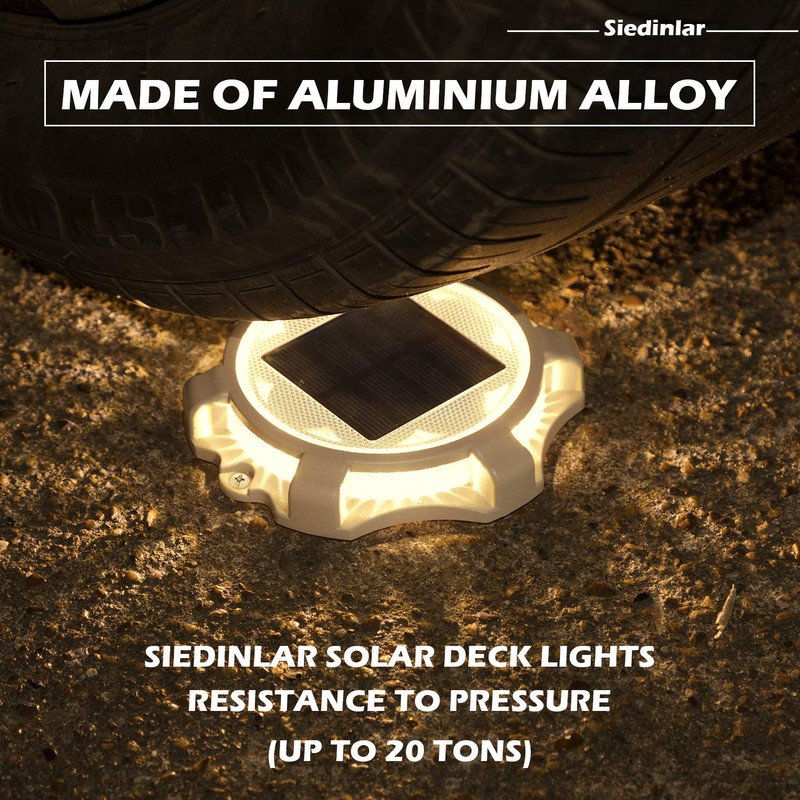 Siedinlar Solar Deck Lights Outdoor 2 Modes LED Dock Driveway