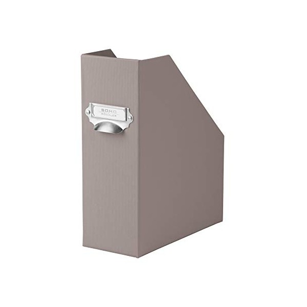 SOHO A4 115 mm Magazine Box with Handle and Index Holder - Taupe