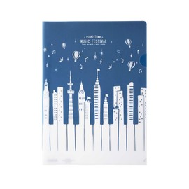 Setocraft SCB-1037 Clear File A4 (Piano Town) 5 Sheets 1 Set