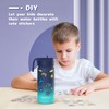 Gonfoam Botella de agua para niños con pajita y calcomanías,