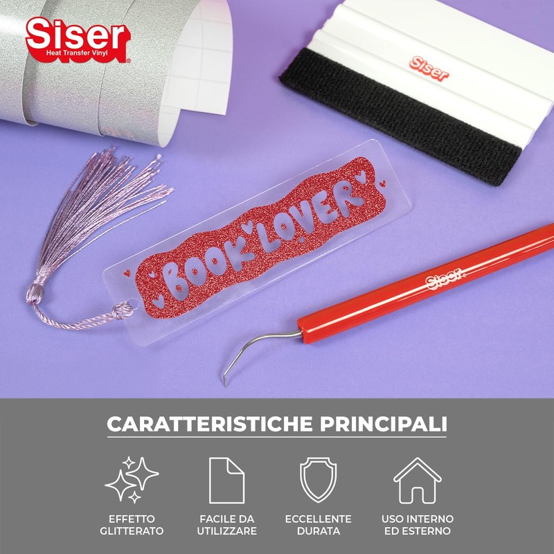 Siser EasyPSV Glitter - Vinile Adesivo Permanente Glitterato Brick red