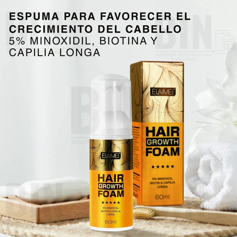 Espuma Con Biotina Crecimiento Barba Cuero Cabelludo Kit 2pz