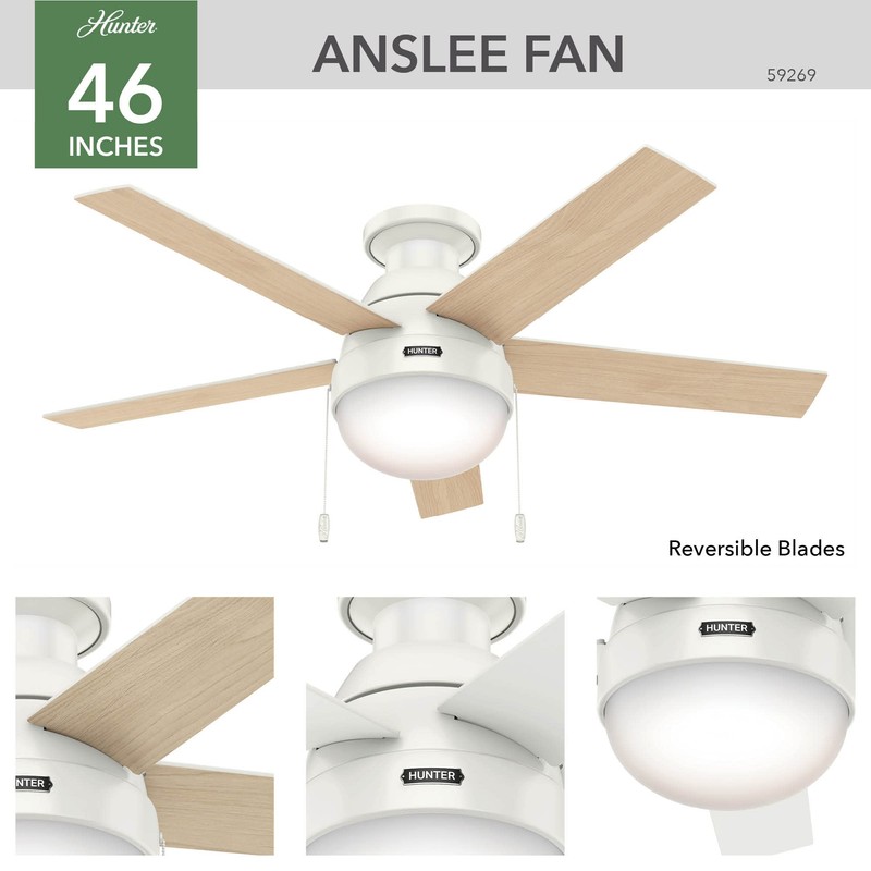 Hunter 46 inch Indoor Ceiling Fan with LED Light -