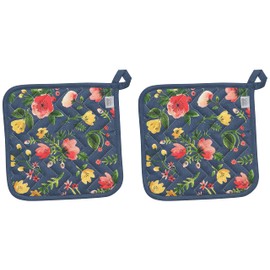 Now Designs Basic Potholder, Set of Two, Midnight Garden