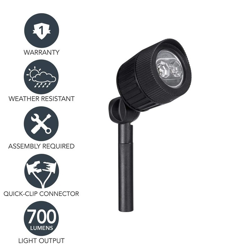 Sterno Home GL33008BK Black Paradise Low-Voltage Cast Aluminum LED Spot