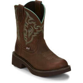 Justin Women's Gemma II Round Toe Western Boot, Brown - 6 B