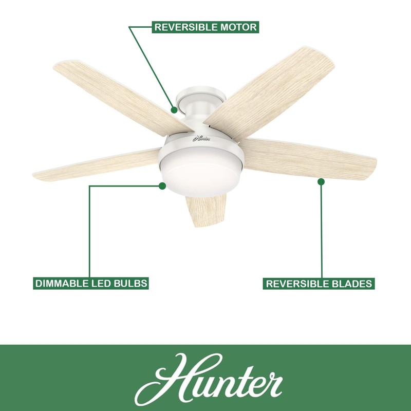 Hunter Fan 48 inch Low Profile Fresh White Indoor Ceiling