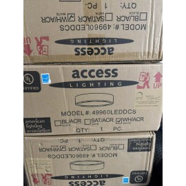 Access Lighting Como 1 Light 13.75" LED Flush, Satin/Clear - 49960LEDD-SAT-