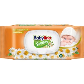 Babylino Sensitive Baby-Tücher mit sanftem Kamille-Duft, 98% natürliche Formel, die den pH-Wert der Haut wiederherstellt, 1 Packung mit Frischhalteverschluss, 54 Tücher