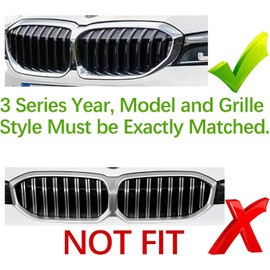 IIKSDII Automotive Grille Inserts for 3 Series G20 G21 2019-2022 330i 340i 8 Grilles,Front Grill Accessories M Color