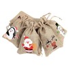FINGOOO 12 Pieces Jute Burlap Gift Bag Pouches Drawstring Bag