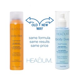 Healium Hair Body 5ive Bodifying Spray for Hair Thermal Heat Protectant, Volume, Touchable, Soft for Dry Styling, No Hold, 5 ounces