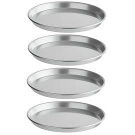 OCS Parts 6-Inch Round Aluminum Sizzler Platter | 4-Pack Professional Grade Oven Safe Serving Platter for Appetizers, Fajitas, Nachos, Steak and More | Serving Platter for Home Kitchens or Restaurants