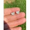 Harlembling 14k Gold Plated 925 Silver Heart Shaped Earrings Studs