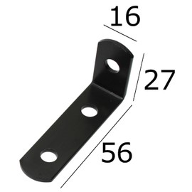 Reinforcing Metal Fittings, Black No.61, L-Shaped, 2.3 x 1.1 inches (58 x 29 mm) (Set of 2)