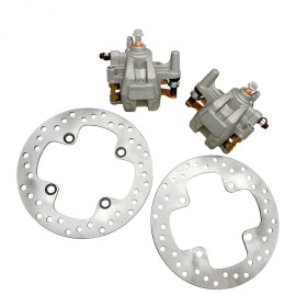 LYK Front Brake Calipers & Brake Rotors for Yamaha Grizzly 700 YFM700 4x4 2007-2020