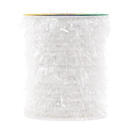 Mandala Crafts White Tinsel Garlands Mini Garland Christmas Tree Garland Christmas White Garland Decorations - Thin Metallic Foil Glitter Garlands Party Wedding Decor