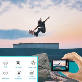 Xilecam Action Camera 1080P 30fps Sports Camera 40m/131ft Underwater Waterproof with 2 Batteries and Multi-Function Accessory