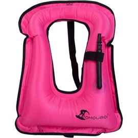 FORWEWAY Snorkel Vest Inflatable Buoyancy Vests for Portable Kayaking Buoyancy Vest for Drift Rescue,Rowing,Sailing,Snorkeling,Swimming,Outdoor Water (for 80-200lbs) (Red)