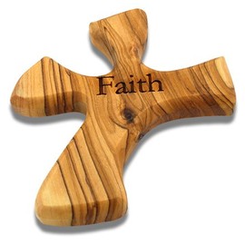 Olive Wood Prayer Cross: Hand Held Cross Made to Perfectly Fit in Your Hand (Faith)