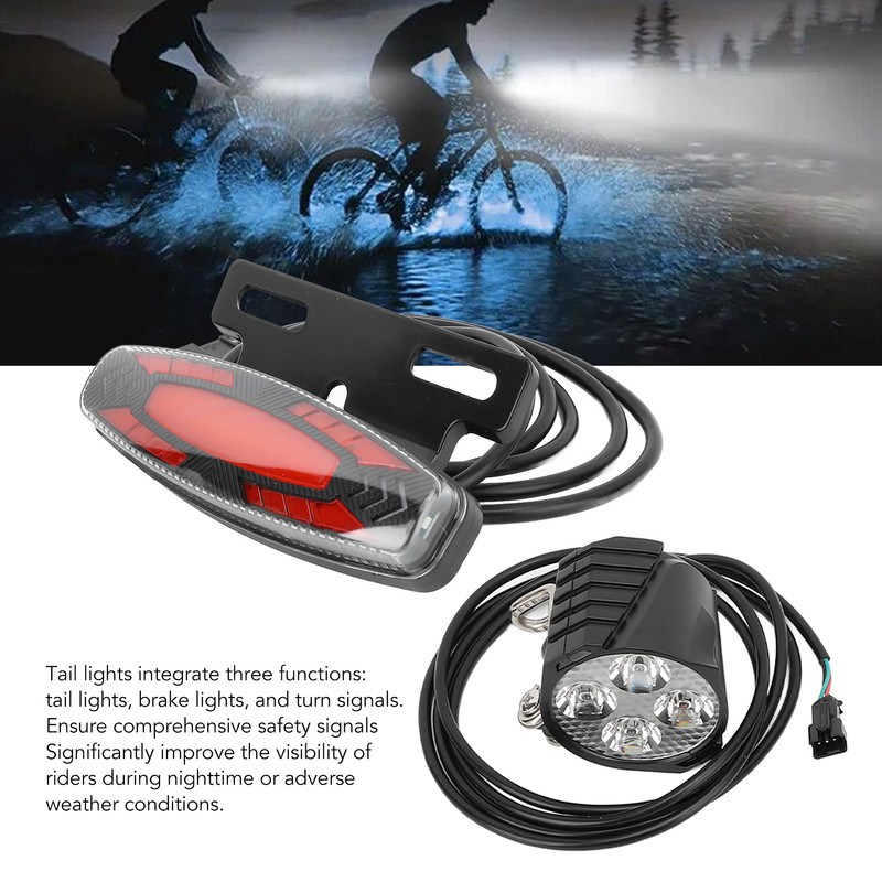 Bike Headlight Taillight Set High Brightness LED Front and Back