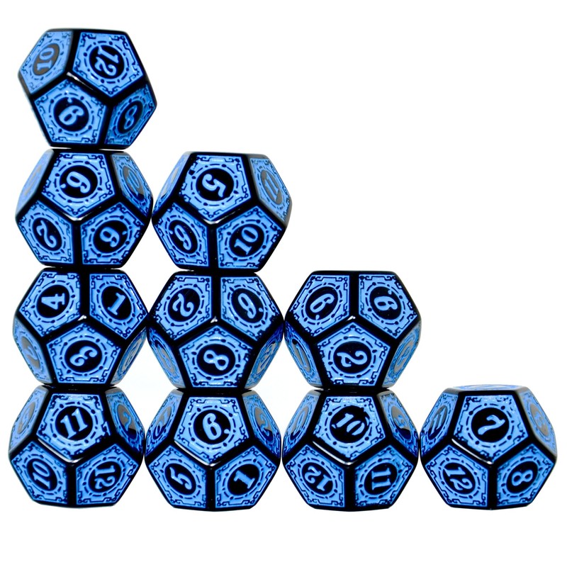 SmartDealsPro 10-Pack Six Sides D6 12 Sided D12 Dice Die