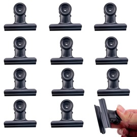 11pcs Letter Clips,75mm Bull Binder Clips,Metall Bulldog Clips,Binder Clips,Paper Clips,Metal Clips,Large Bulldog Clip,Hinge Clips Binder Paper clamp,File Clamps for Crafts Photo File Office (Black)