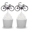 24 adornos para cupcakes con purpurina negra para bicicleta, decoración