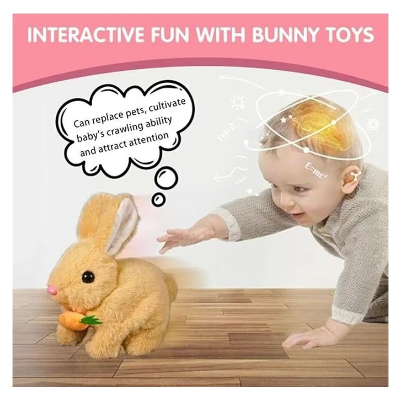 My Realistic Bunny Toy, InteractiveBunny Realistic Bunny-Jumping,Twitching,And Shaking Ears, BunbiRealistic