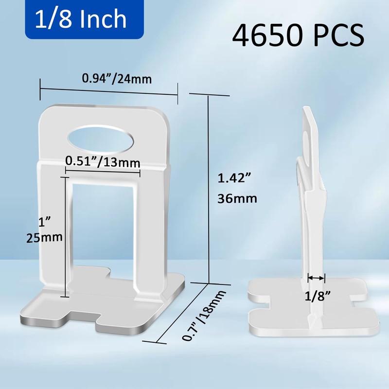 DGSL Tile Leveling System, 4650-Piece 1/8" Tile Spacers Clips Tile