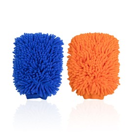 2 Pieces Of Double-Sided Car Washing Gloves, Car Cleaning Supplies, Soft Water-Absorbing Gloves, Convenient Cleaning Tools, Suitable For Cars, Trucks, Motorcycles.