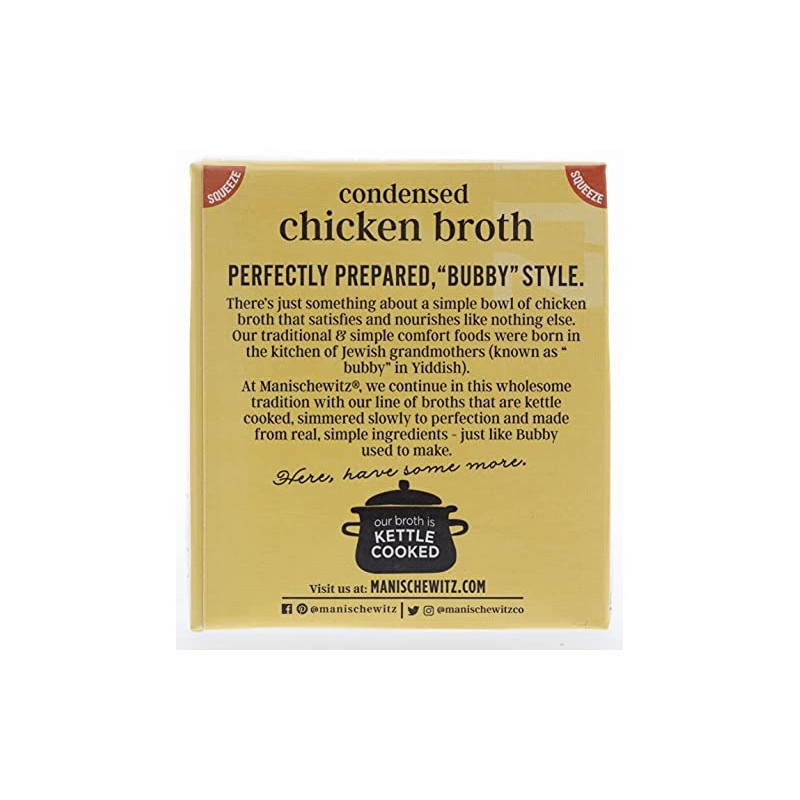 Manischewitz Condensed Chicken Broth 12oz (6 Pack), Flavorful, Kettle Cooked,