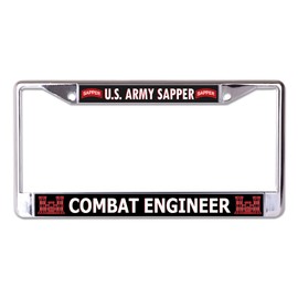 U.S. Army Sapper Combat Engineer Chrome License Plate Frame