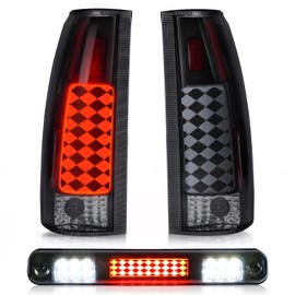 Tresound Tail Light + 3rd Third Brake Cargo Lamp for 94-98 Silverado 88-00 Chevy GMC C/K C1500 C2500 C3500 K1500 K2500 K3500, 92-94 Blazer Rear LED Taillight Assembly